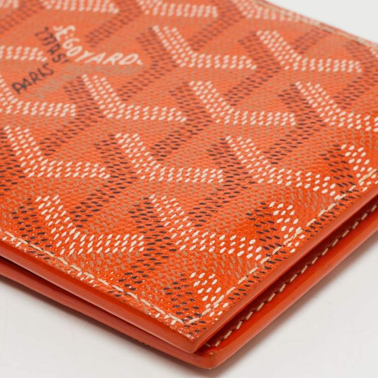 Pre Owned Goyard Orange Goyardine Coated Canvas Victoire Bifold Wallet