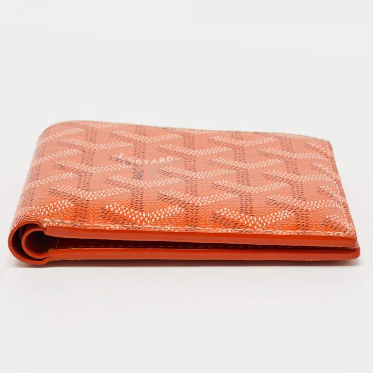 Pre Owned Goyard Orange Goyardine Coated Canvas Victoire Bifold Wallet
