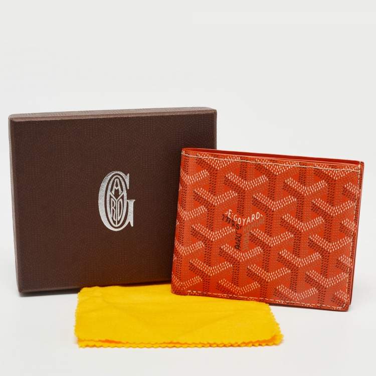 Pre Owned Goyard Orange Goyardine Coated Canvas Victoire Bifold Wallet