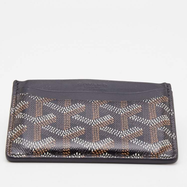 Pre Owned Goyard Black Goyardine Coated Canvas and Leather Saint Sulpice Card Holder