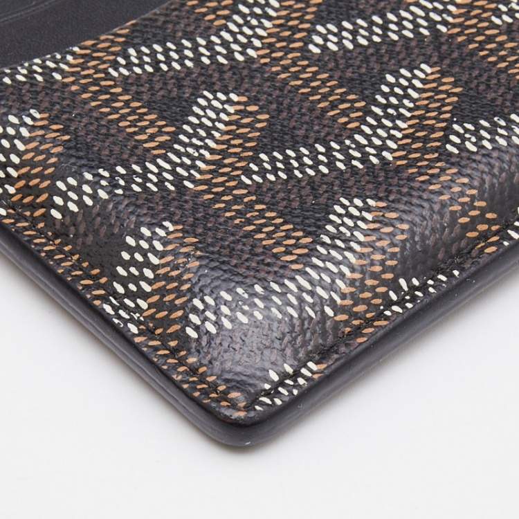Pre Owned Goyard Black Goyardine Coated Canvas and Leather Saint Sulpice Card Holder