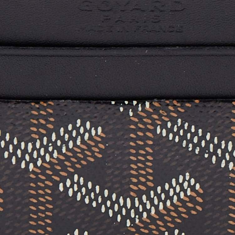 Pre Owned Goyard Black Goyardine Coated Canvas and Leather Saint Sulpice Card Holder