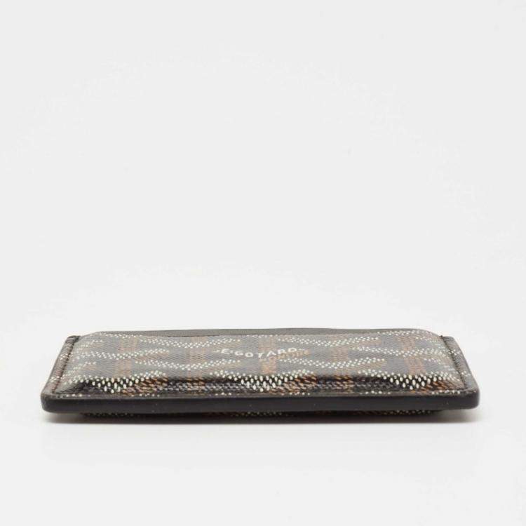 Pre Owned Goyard Black Goyardine Coated Canvas and Leather Saint Sulpice Card Holder