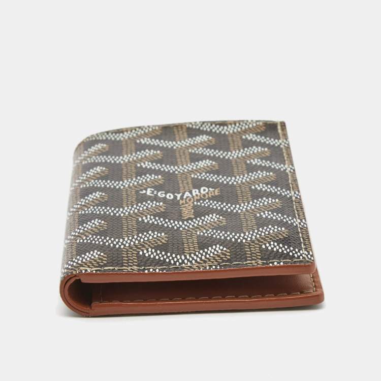 Pre Owned Goyard Black/Brown Goyardine Coated Canvas St.Marc Card Wallet