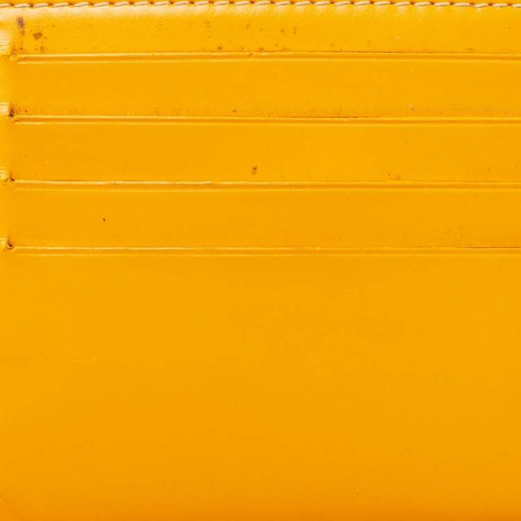 Pre Owned Goyard Yellow Goyardine Coated Canvas Victoire Bifold Wallet
