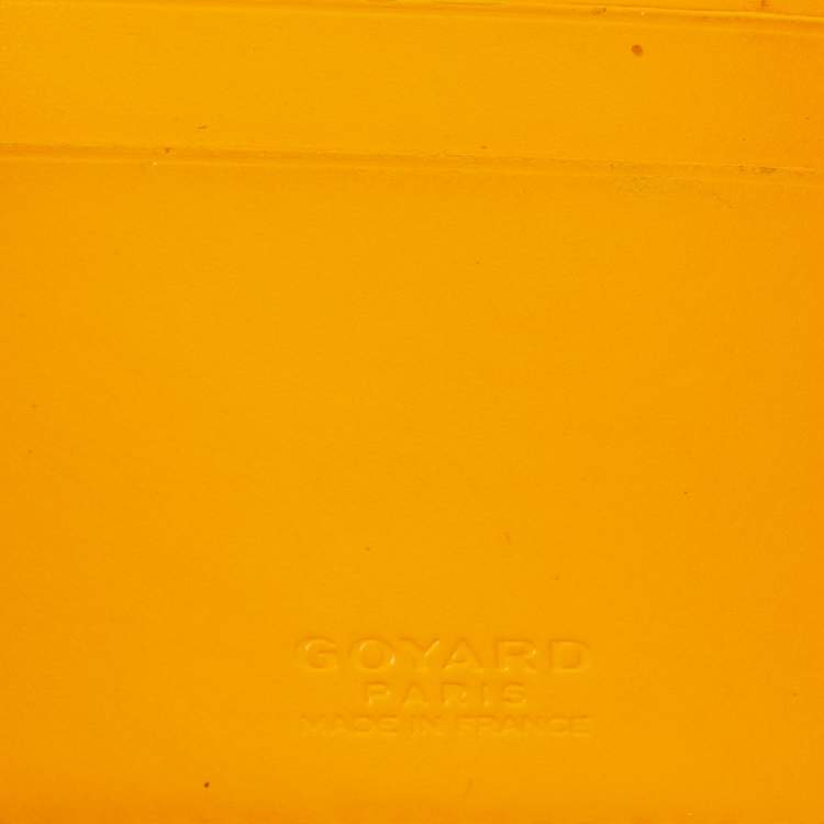 Pre Owned Goyard Yellow Goyardine Coated Canvas Victoire Bifold Wallet