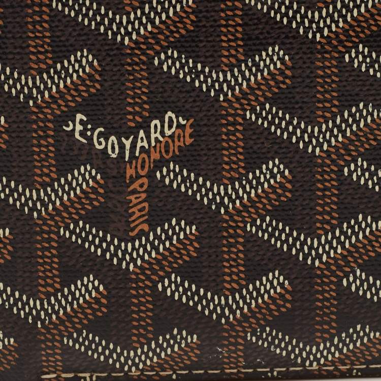Pre Owned Goyard Brown Goyardine Coated Canvas Victoire Bifold Wallet