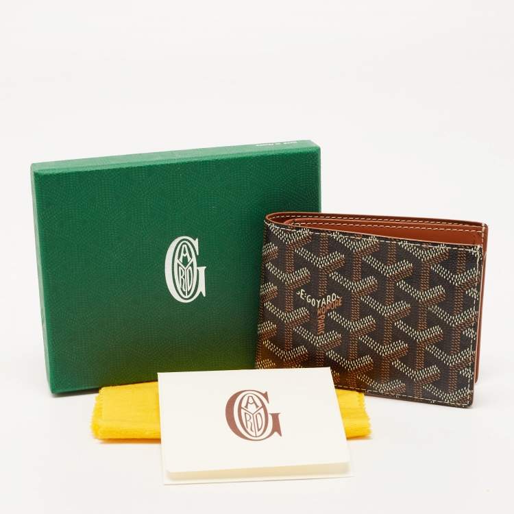 Pre Owned Goyard Brown Goyardine Coated Canvas Victoire Bifold Wallet