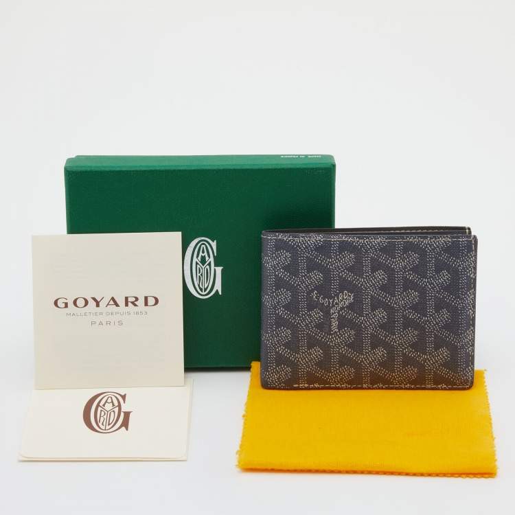 Pre Owned Goyard Grey Goyardine Coated Canvas Victoire Bifold Wallet