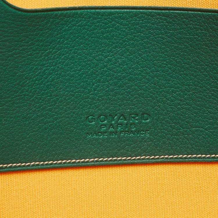 Pre Owned Goyard Green Goyardine Coated Canvas Senat GM Clutch