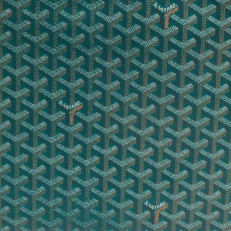 Pre Owned Goyard Green Goyardine Coated Canvas Senat GM Clutch