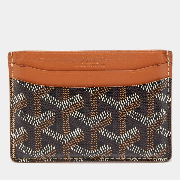 Pre Owned Goyard Brown Goyardine Coated Canvas Saint Sulpice Card Holder
