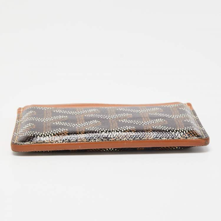 Pre Owned Goyard Brown Goyardine Coated Canvas Saint Sulpice Card Holder