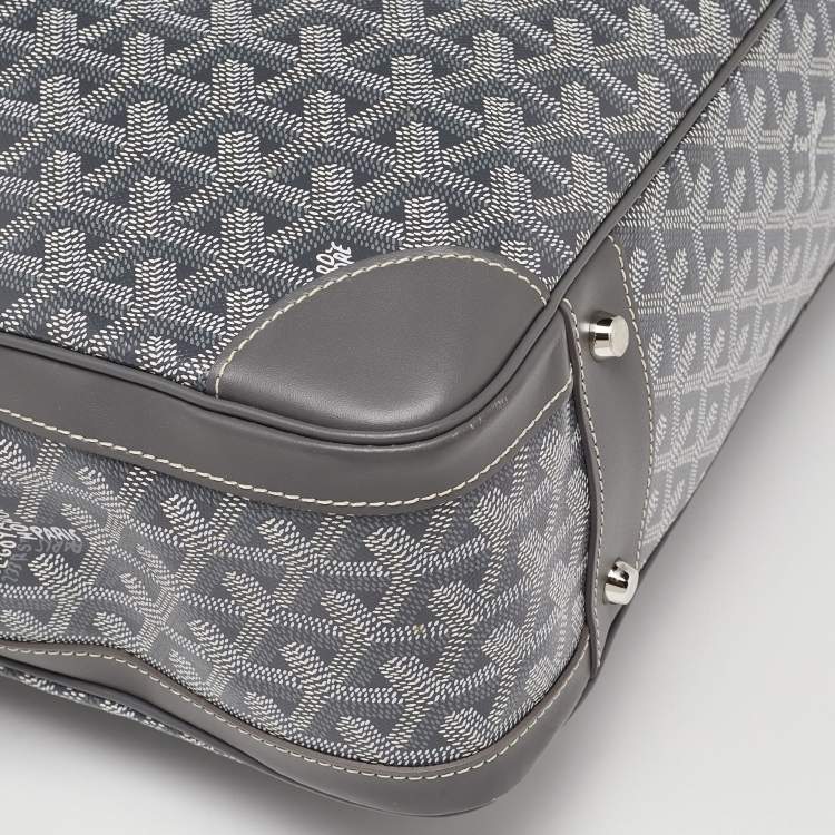 Pre Owned Goyard Grey Goyardine Coated Canvas and Leather Ambassade MM Briefcase Bag