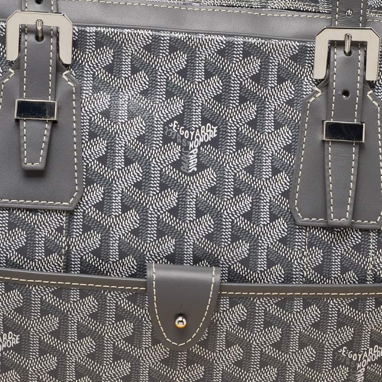 Pre Owned Goyard Grey Goyardine Coated Canvas and Leather Ambassade MM Briefcase Bag