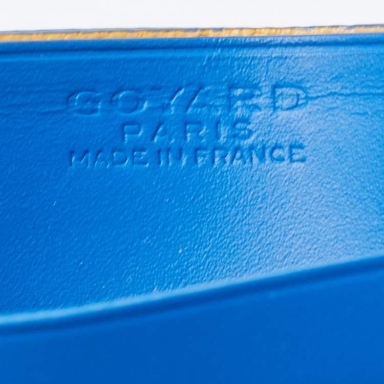 Pre Owned Goyard Blue Goyardine Coated Canvas and Leather Saint Sulpice Card Holder