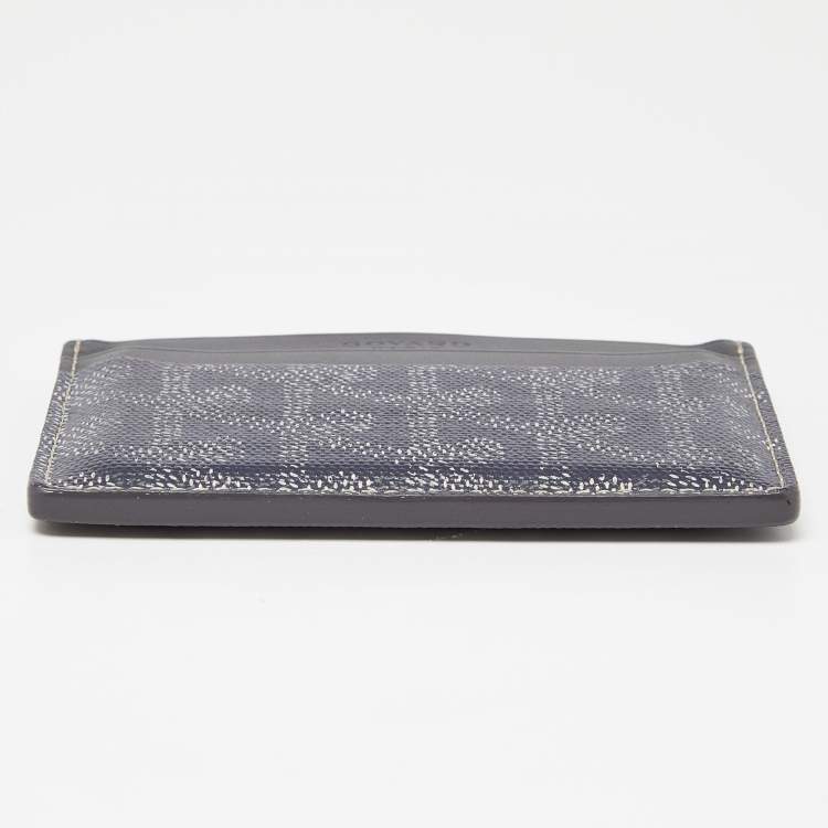 Pre Owned Goyard Grey Goyardine Coated Canvas and Leather Saint Sulpice Card Holder