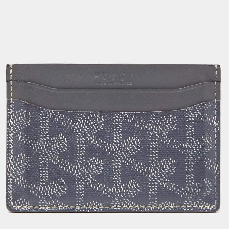 Pre Owned Goyard Grey Goyardine Coated Canvas and Leather Saint Sulpice Card Holder