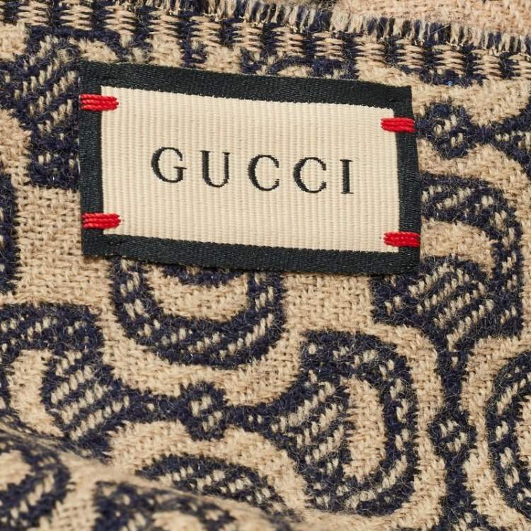 Pre Owned Gucci Brown Dubly Horsebit Pattern Scarf