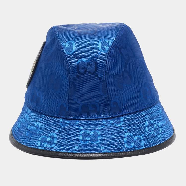Pre Owned Gucci Blue Canvas Off The Grid GG Supreme Bucket Hat S