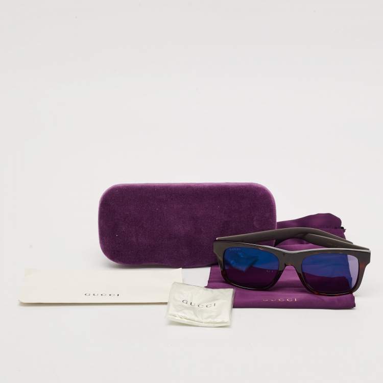 Pre Owned Gucci Black GG0008S Web Square Sunglasses