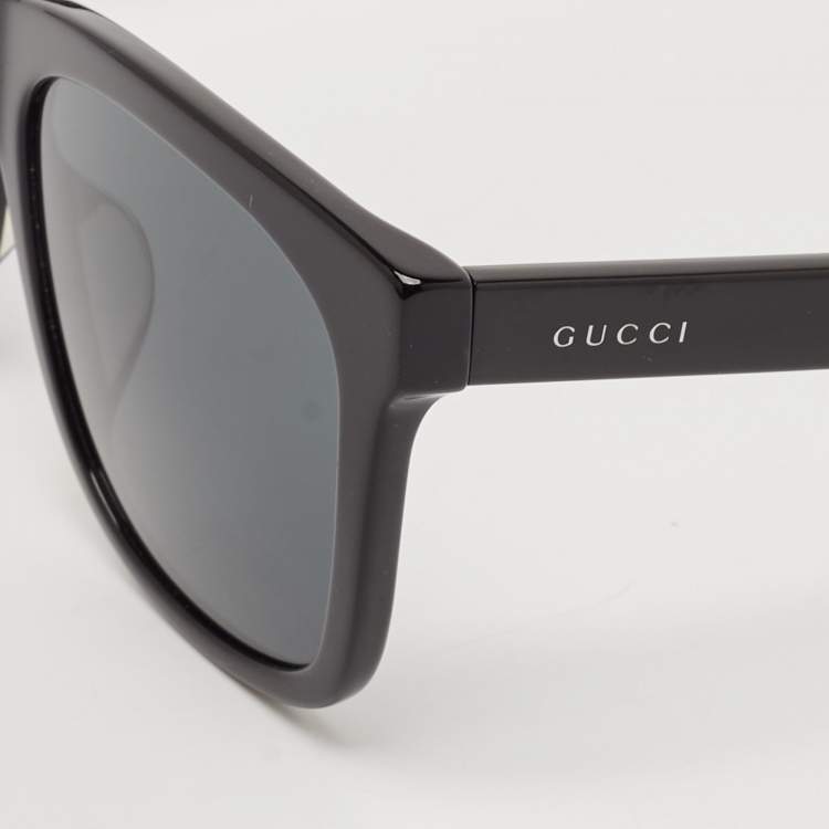Pre Owned Gucci Black GG0057SKN Square Sunglasses
