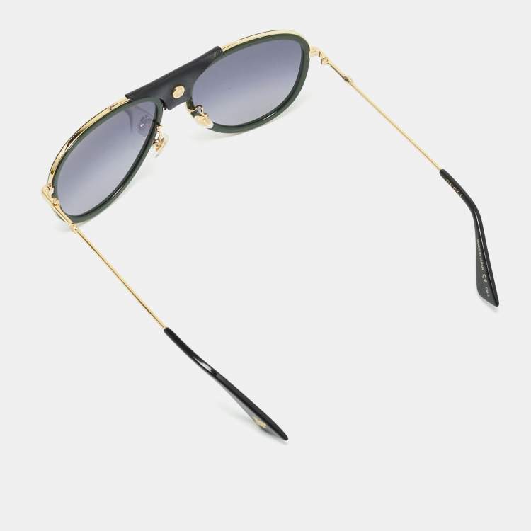 Pre Owned Gucci Black Gradient GG0062S Web Aviator Sunglasses