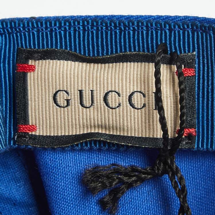 Pre Owned Gucci Blue Cotton College Baseball Cap XXS