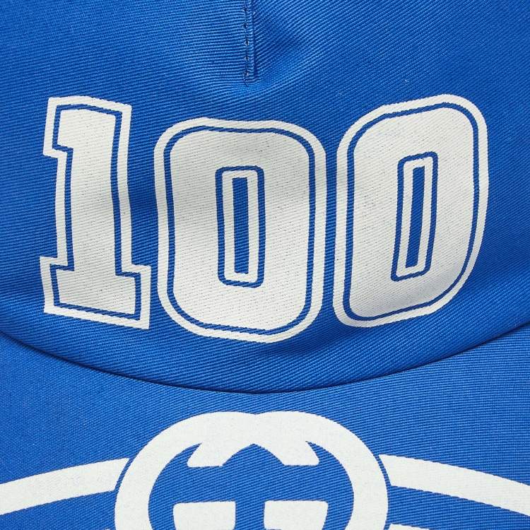 Pre Owned Gucci Blue Cotton College Baseball Cap XXS