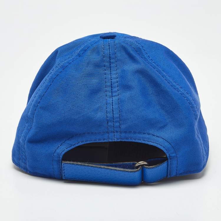 Pre Owned Gucci Blue Cotton College Baseball Cap XXS