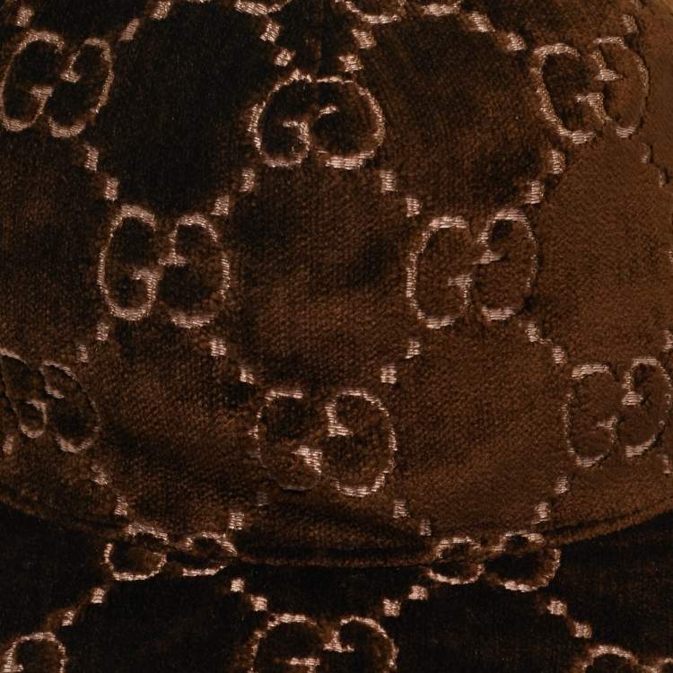 Pre Owned كاب بيسبول غوتشي كانفاس مونوغرامي بشعار الماركة بيج تفاصيل ويب مخطط مقاس متوسط - ميديوم 