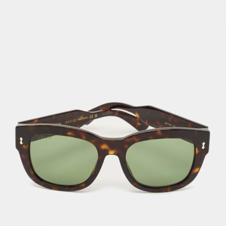 Pre Owned Gucci Havana GG1110S Square Sunglasses