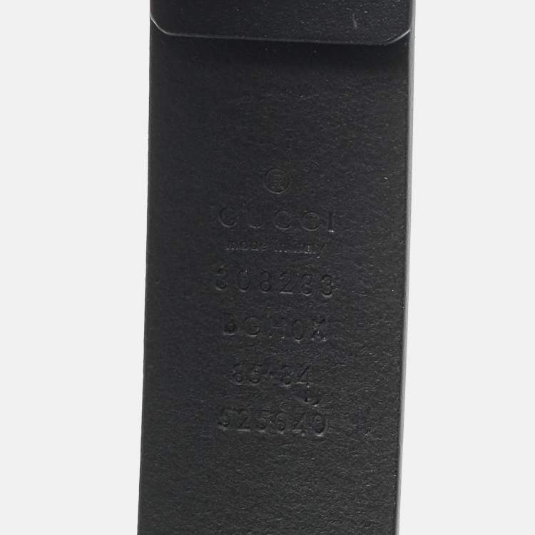 Pre Owned Gucci 85 CM Buckle Belt Black Leather
