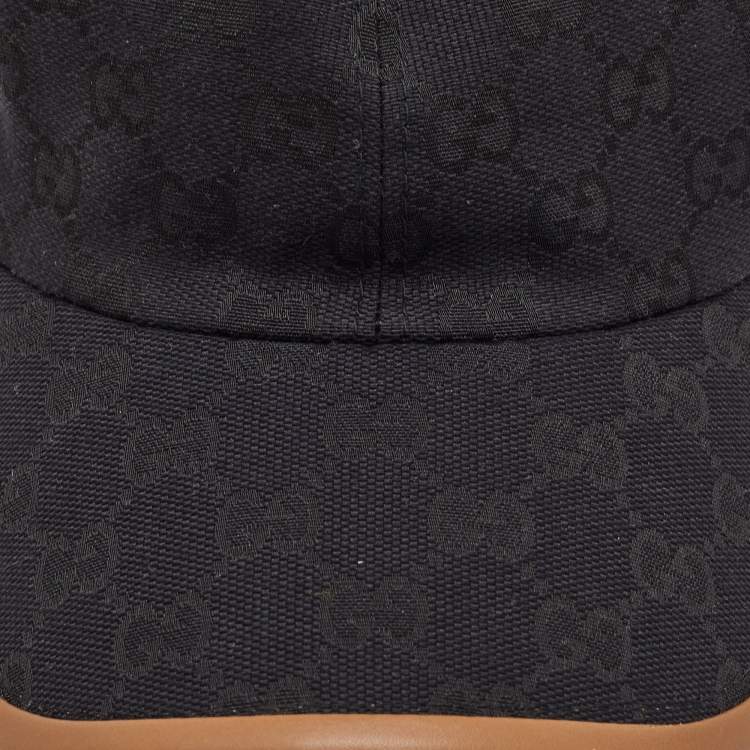 Pre Owned Gucci Black GG Canvas Web Baseball Cap XL