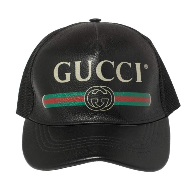 NEW 100% Authentic GUCCI Boutique Logo Print Baseball Cap Hat Size