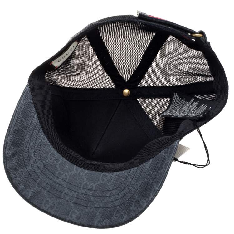 Pre Owned Gucci Grey Fox Print Canvas GG Supreme Baseball Cap M