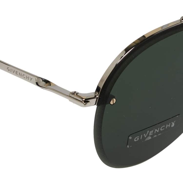 Pre Owned Givenchy Silver/Green GV7075/S Aviator Sunglasses
