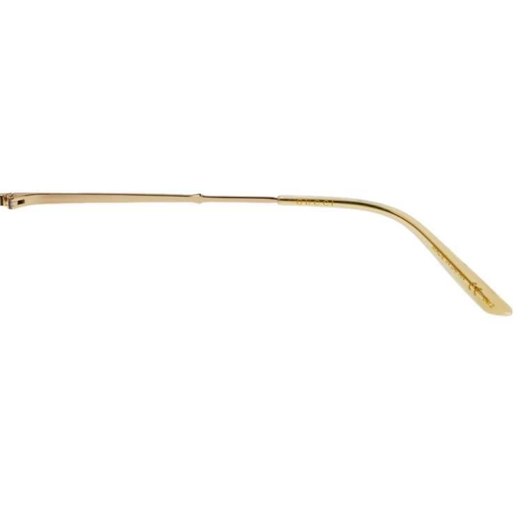 Pre Owned Gucci Gold Tone/Blue GG0356S Aviator Sunglasses