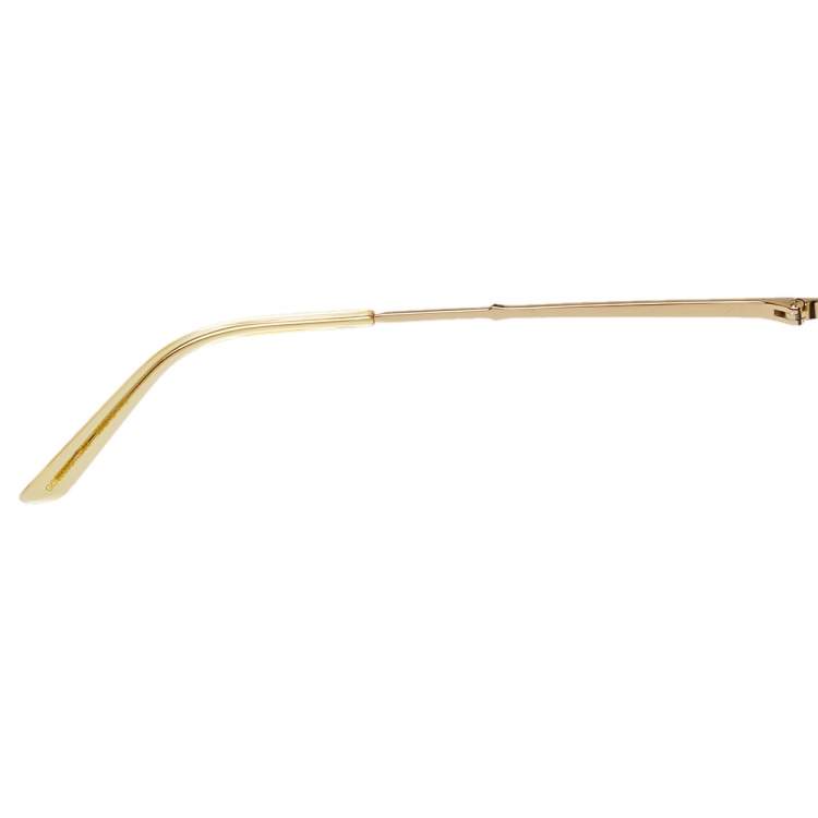 Pre Owned Gucci Gold Tone/Blue GG0356S Aviator Sunglasses