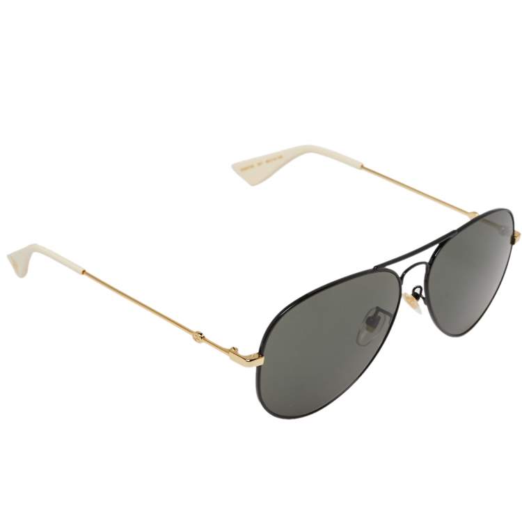 Gucci Gold/Black GG0515S Bee Aviator Sunglasses | TLC