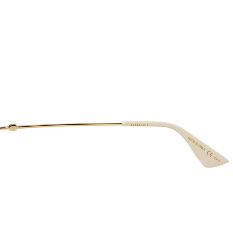 مملوكة مسبقًا Gucci Gold/Black GG0515S Bee Aviator Sunglasses