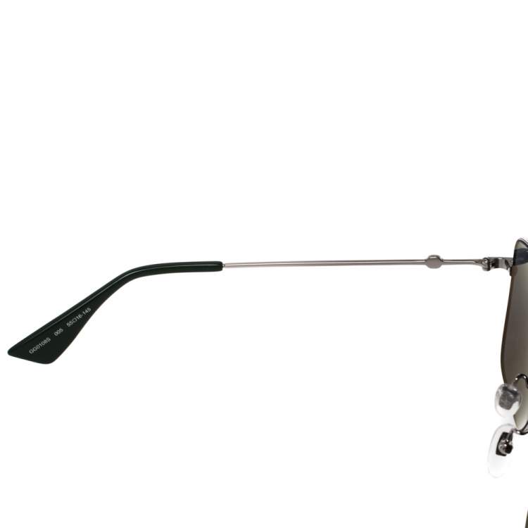 Pre Owned Gucci Gunmetal/Grey GG0108S Aviator Sunglasses