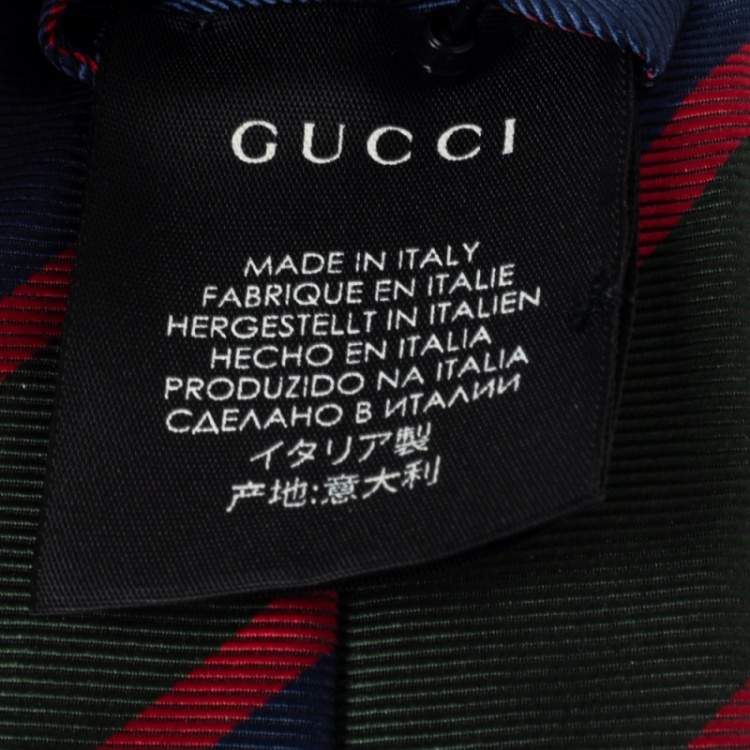 Pre Owned Gucci Multicolored Striped Silk Skinny Tie