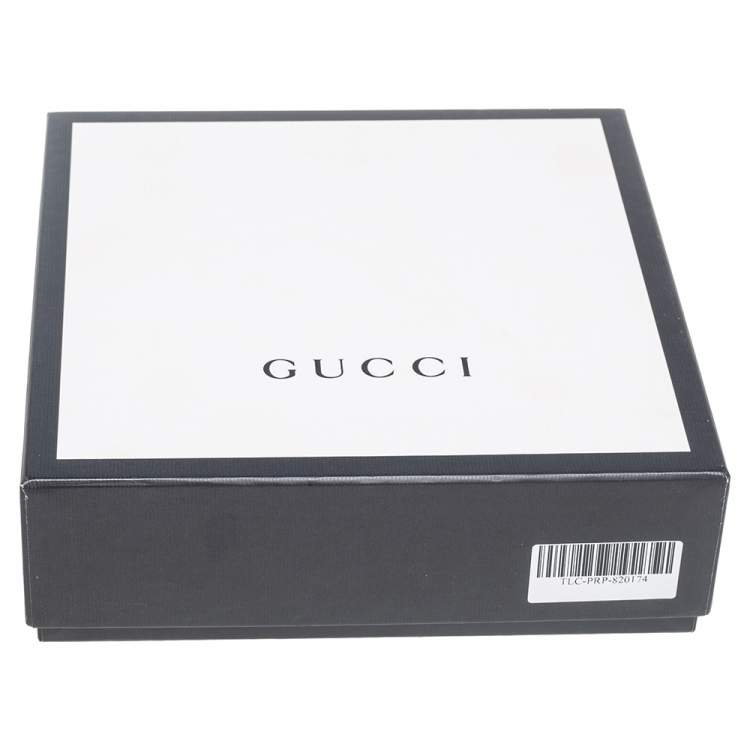 Pre Owned Gucci Two Tone Logo Jacquard Wool Scarf
