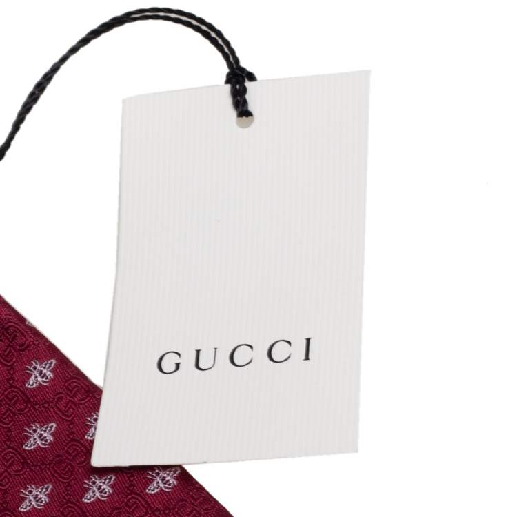 Pre Owned Gucci Red Superbee Silk Skinny Tie