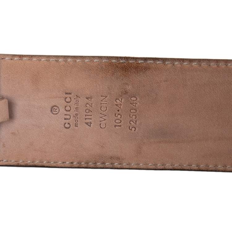 Pre Owned Gucci Black Guccissima Leather Interlocking G Belt 105 CM