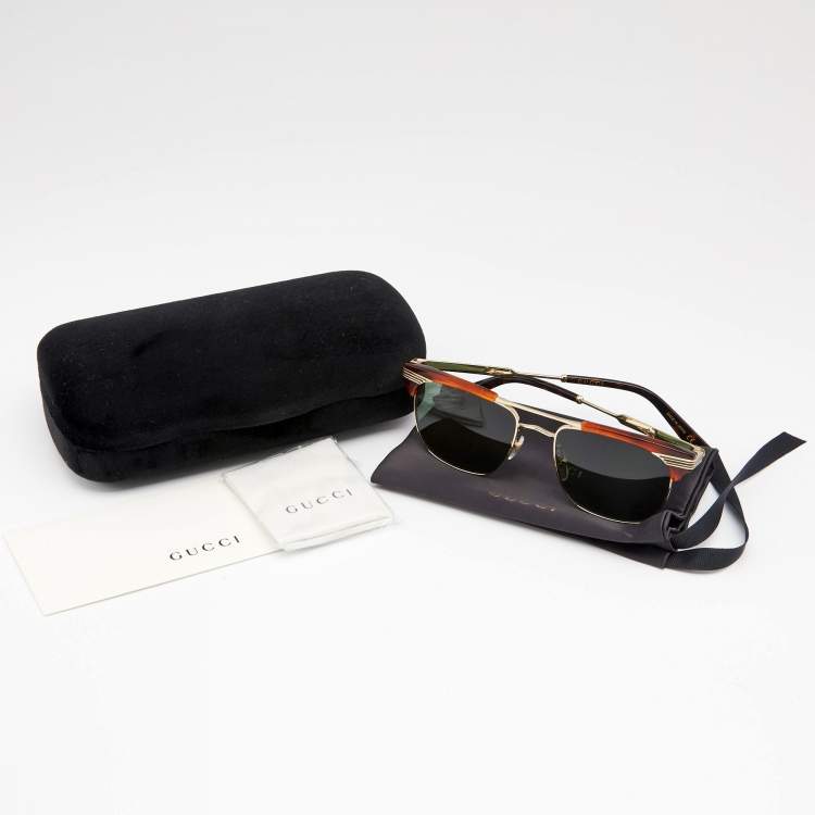 Pre Owned Gucci Gucci Brown Havana GG0287S Gradient Sunglasses