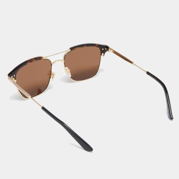 Pre Owned Gucci Brown Havana / Brown GG0241S Square Sunglasses