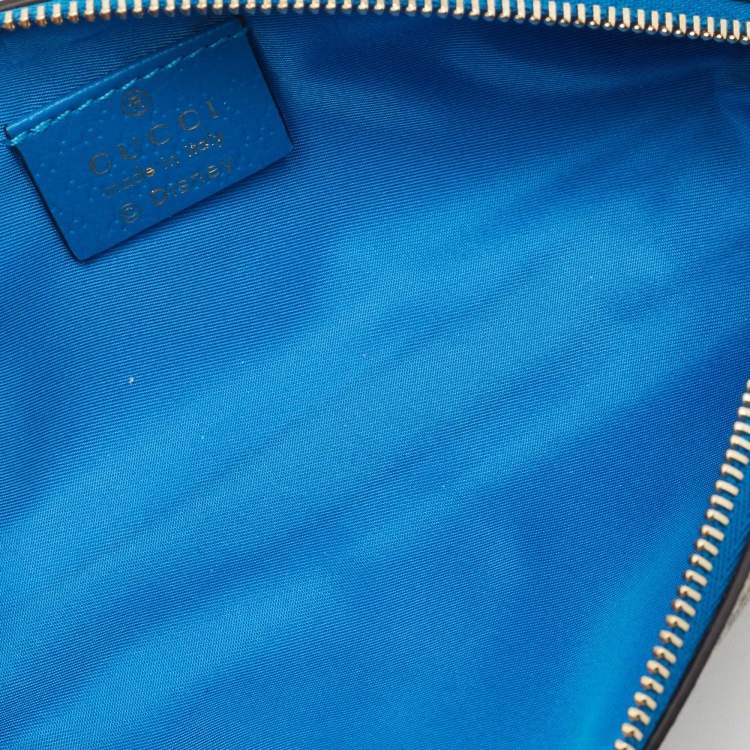 Pre Owned Gucci x Disney Beige/Blue GG Supreme And Leather Pencil Case