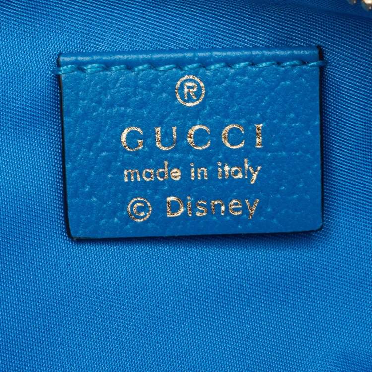 Pre Owned Gucci x Disney Beige/Blue GG Supreme And Leather Pencil Case